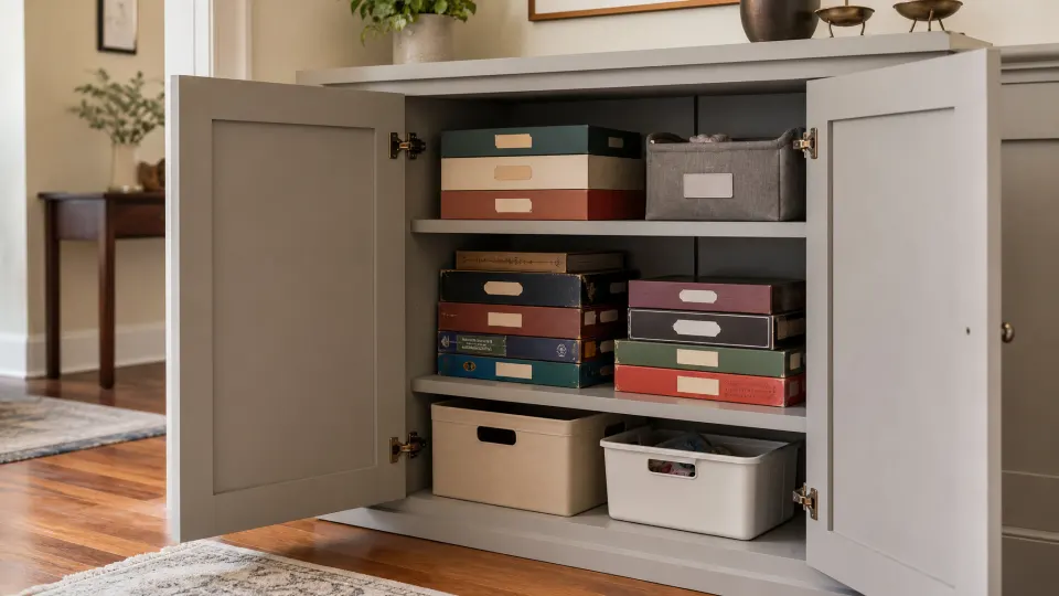 Board Game Storage Shelves open shelf planning diagram