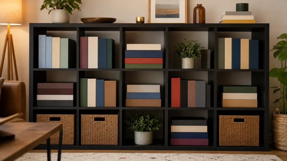 Vertical Board Game Storage upright rows diagram